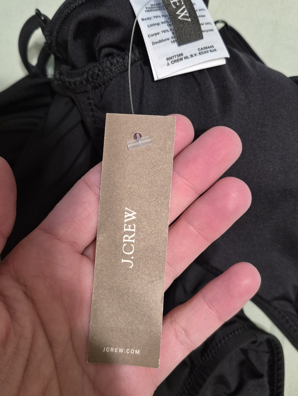 J.Crew Black Ruched One-Piece Swimsuit - Picture 3 of 5